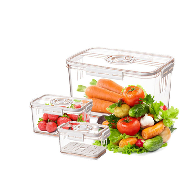 Escaninhos livres de Bpa M Size Clear Stackable para o vegetal da cozinha do refrigerador