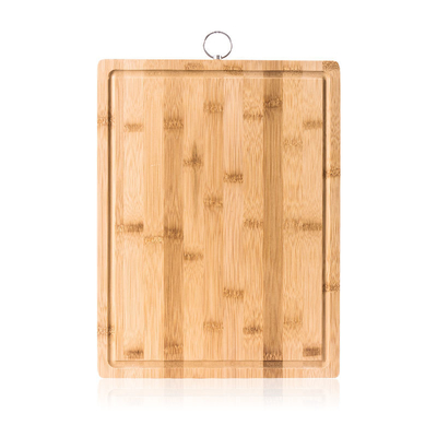 Cozinha de bambu da placa de corte da grande madeira orgânica do Oem com anel de suspensão