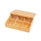 Compartimentos do organizador 6 do armazenamento do saquinho de chá do bambu 32.5*22.1*7.7cm da madeira com tampa de madeira