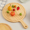 pizza de bambu redonda Tray With Handle de Block Cutting Board do carniceiro de 15x1.2cm Kitchenaid