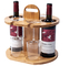 11.8x9.8x11.8 polegadas Rack de vinho de madeira Wine Storage Set mantém 2 garrafas e 4 copos