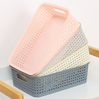 Impacto - cesta plástica tecida sustentável resistente do armazenamento para a cozinha do banheiro
