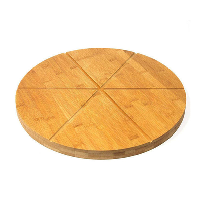 Em volta da pizza de bambu Tray With Cutter Wheel da partilha de Block Cutting Board do carniceiro de 25cm