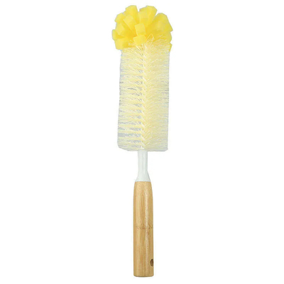 Escova de limpeza de bambu longa da garrafa da esponja do punho para a cozinha