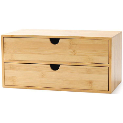 Polegada 12.99x7.48x6.26 funcional cosmética de bambu orgânica natural da caixa de armazenamento