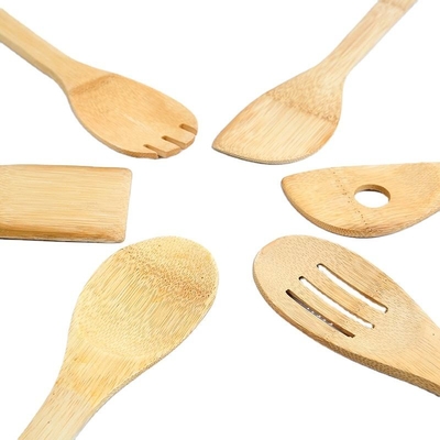 6 peças de bambu utensílios de cozinha conjunto de madeira espátula colher para cozinhar