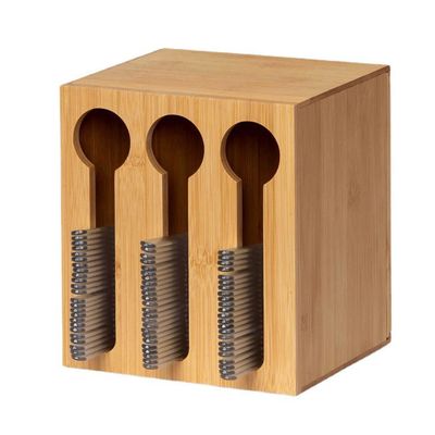 3-6L caixas de organizador de bambu madeira ocidental restaurante faca e garfo organização talheres