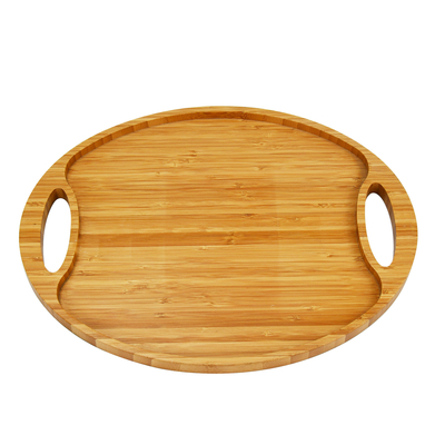 Taça de serviço de madeira maciça de bambu oval peso leve para alimentos