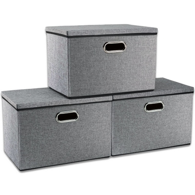 Caixas de armazenamento com o organizador Containers dos escaninhos de armazenamento da tela das tampas com a tampa para a casa