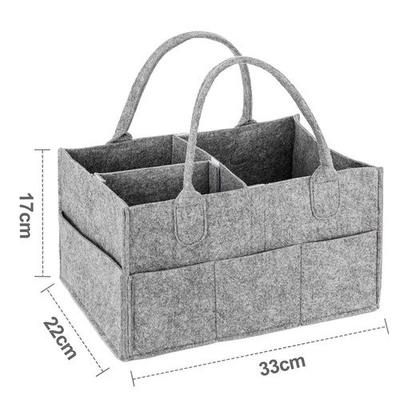 Poliéster Grey Foldable Felt Storage Basket com divisores