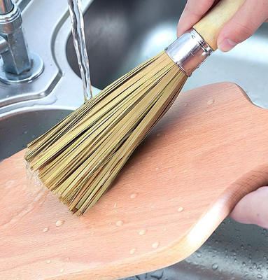 O prato de bambu de esfrega de 11,8 polegadas esfrega a ferramenta da cozinha do restaurante da casa da escova