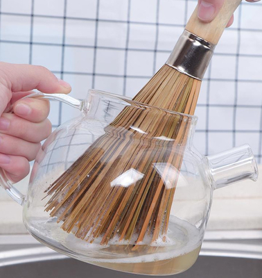 O prato de bambu de esfrega de 11,8 polegadas esfrega a ferramenta da cozinha do restaurante da casa da escova