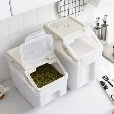 Caixa de armazenamento de arroz de polipropileno 10kg Recipiente de cozinha Grau alimentício