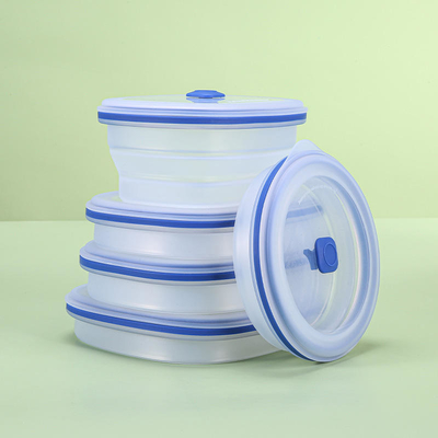 Recipientes de armazenamento de silicone reutilizáveis ​​tigela dobrável sem BPA cozinha dobrável