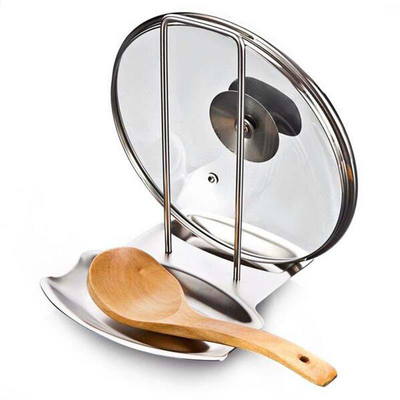 Rack de tampa de panela de aço inoxidável organizador de cozinha sustentável