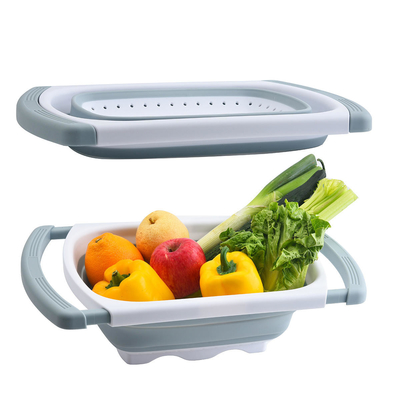 Lavagem do vegetal de fruto da cesta de dreno da dobradura do silicone do retângulo 26x38.5cm