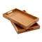 Do armazenamento de bambu da cozinha do alimento 35*22cm punhos ergonômicos servindo tecidos de madeira do aperto das bandejas