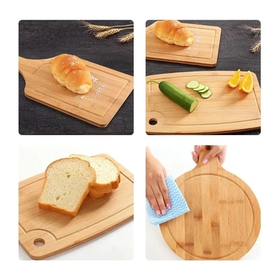 Placa de corte de bambu a favor do meio ambiente da cozinha ajustada com punhos