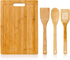 Placa de corte de madeira de bambu da cozinha da extra grande com grupo de 3 utensílios dos PCes