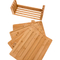 Posicione o grupo pequeno de bambu da placa de corte com grupo do suporte da bandeja 4 pequena