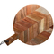 Tábua de corte redonda de madeira de acácia para cozinha com alça