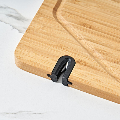 Carniceiro 38x28cm de bambu feito sob encomenda Block Cutting Board com o apontador de faca do suporte do telefone