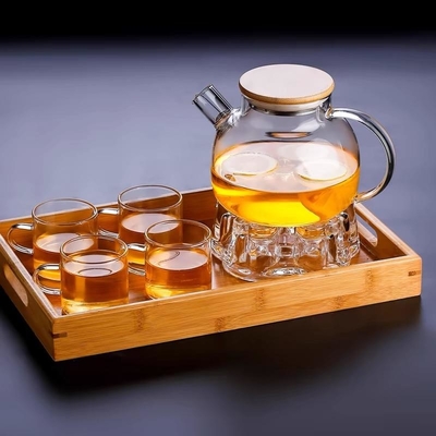 Taça de bambu retangular ecológica com design moderno sustentável e paleta de cores naturais